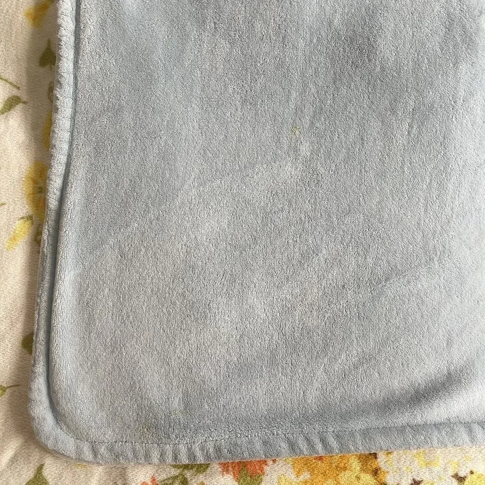 Carter's Plush Baby Blanket Blue Fleece Bear White Sherpa Security Lovey‎ Rare